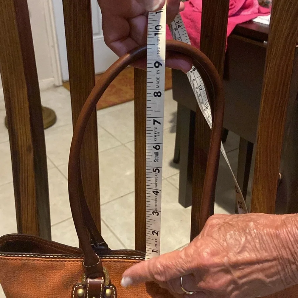 Dooney & Bourke Pumpkin Burnt Orange Monogram Canvas Small Tote,New without tags - Picture 6 of 15